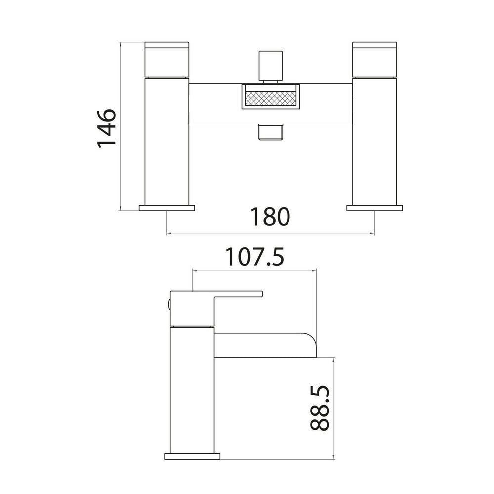 Scudo Victoria Chrome Bath Filler dimensions