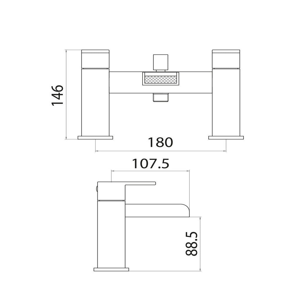 Scudo Victoria Chrome Bath Shower Mixer dimensions
