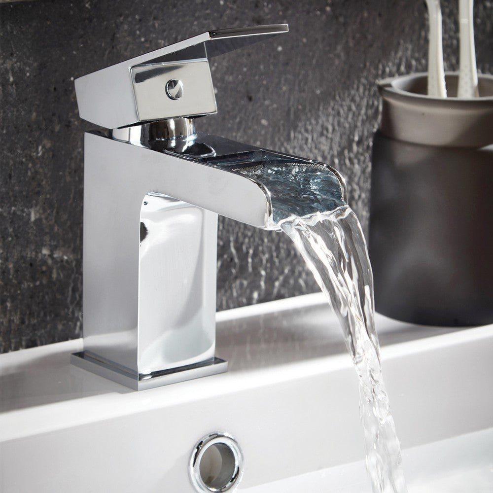 Scudo Victoria Mini Mono Chrome Basin Mixer with Push Waste lifestyle