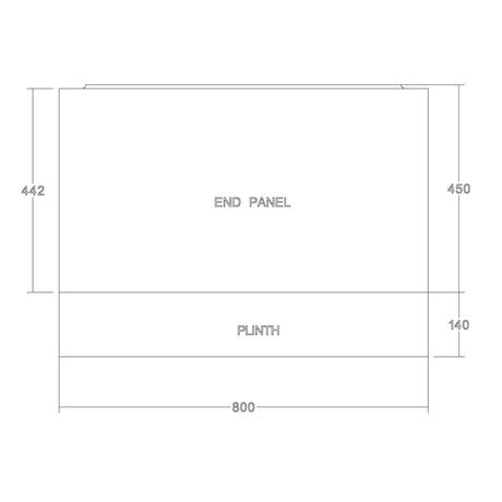 Scudo Wooden 800mm End Bath Panel in High Gloss White dimensions