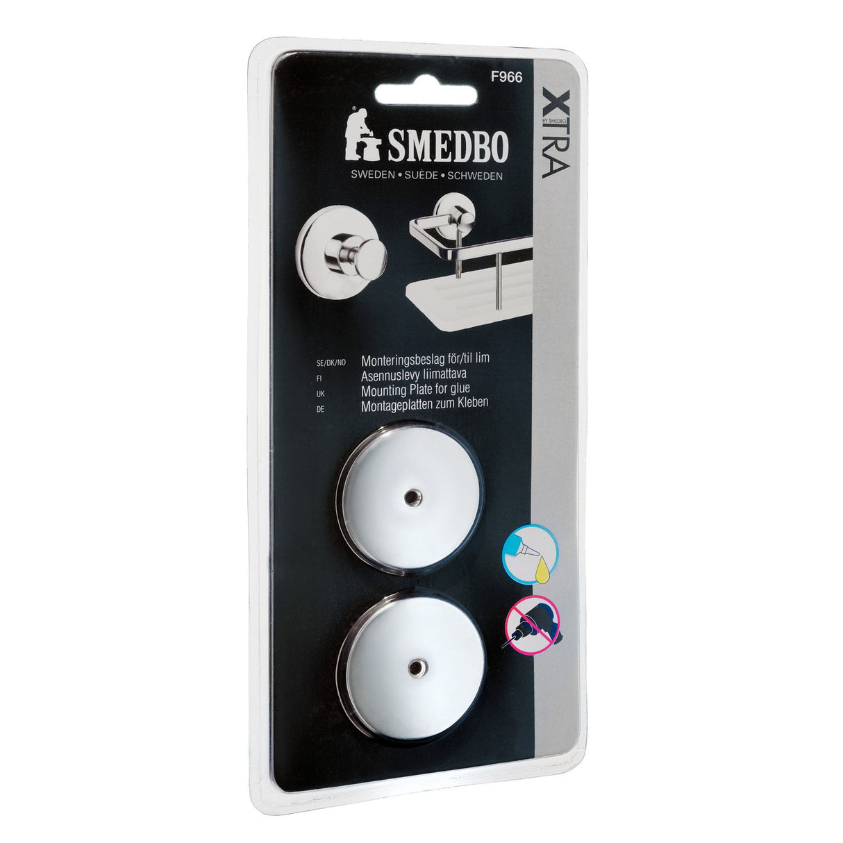 Smedbo XTRA Mounting Plates Polished Chrome