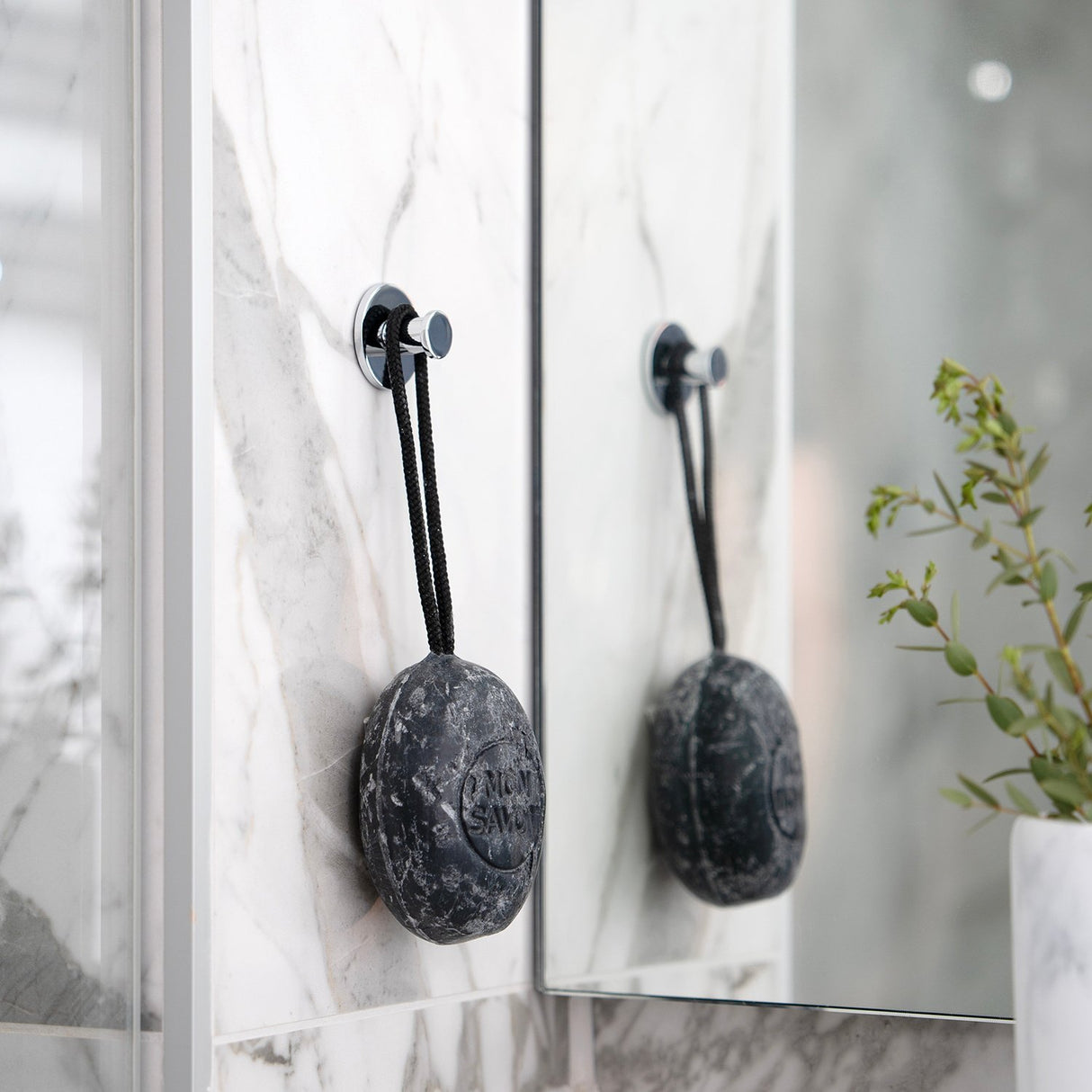 TK355 Smedbo Dot Chrome Self Adhesive Towel Hook Bathroom Setting