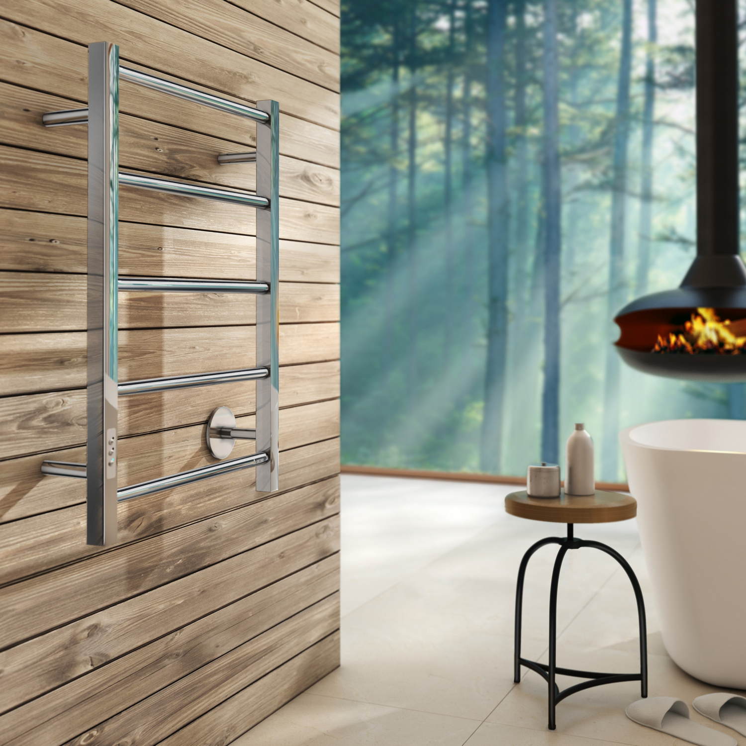 FK705 Smedbo Dry Compact 500 x 689mm Polished Electric Towel Warmer Lifestyle