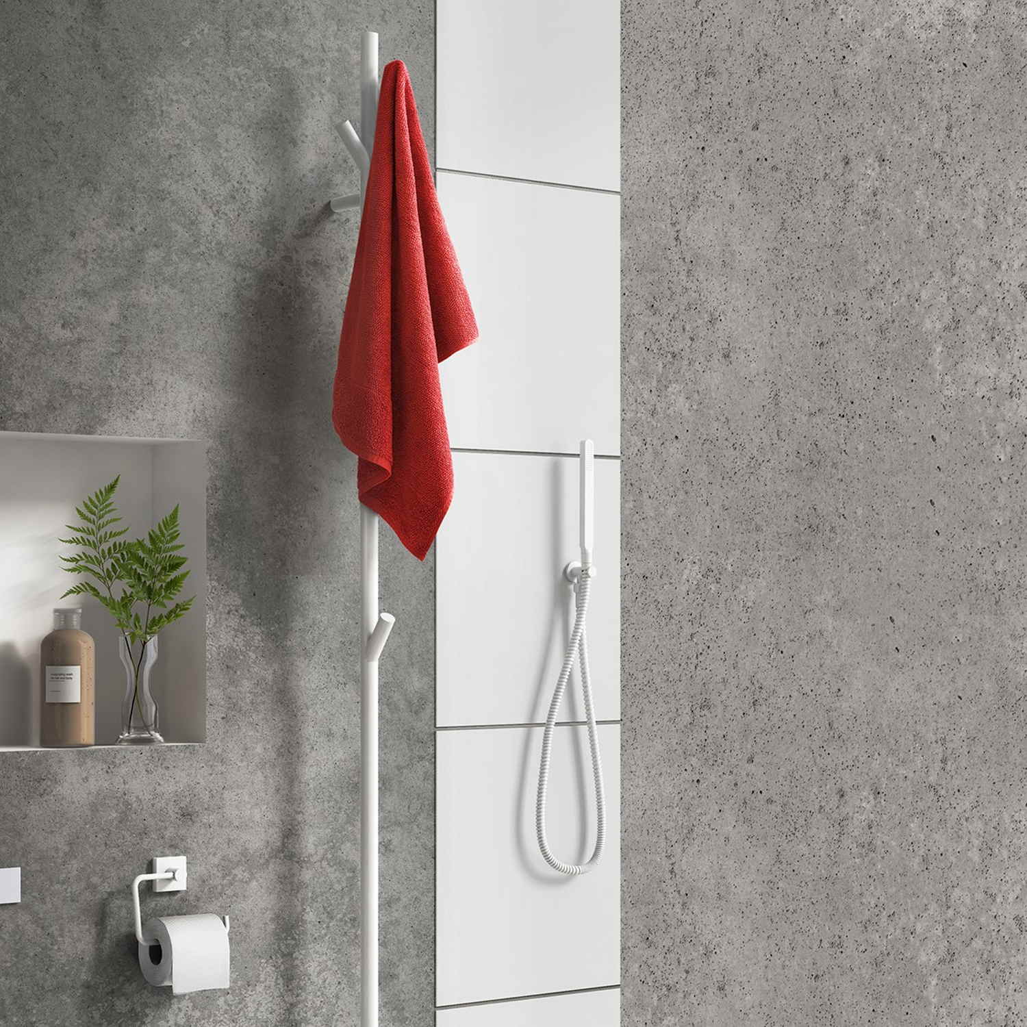 FX710 Smedbo Dry Tree Electric 1720mm White Towel Warmer Lifestyle