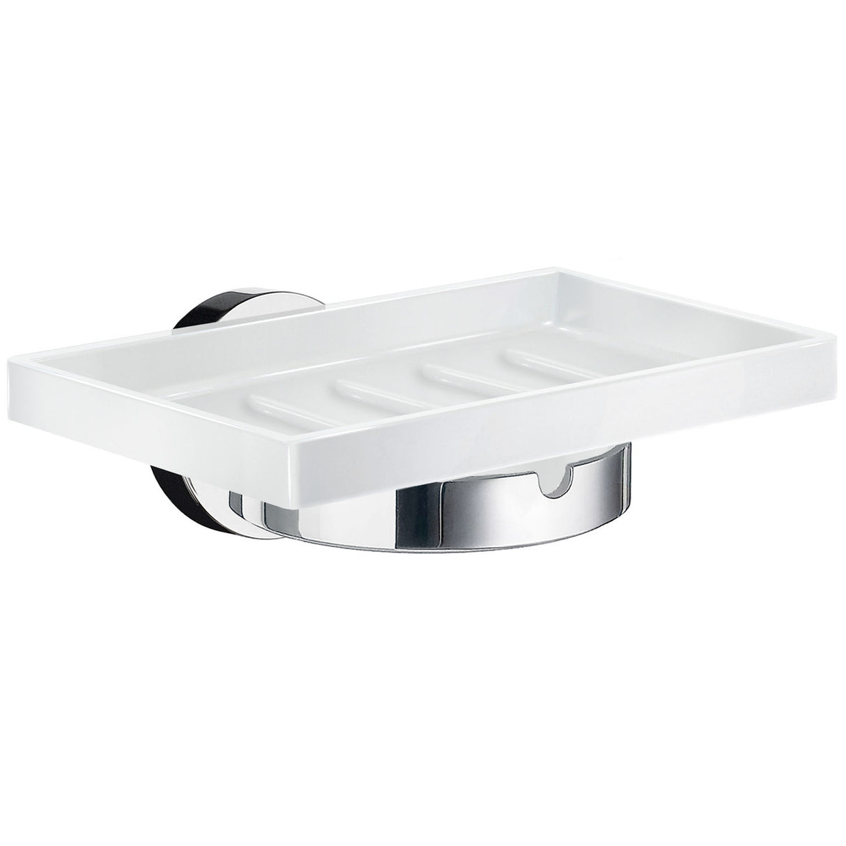 Smedbo Home Porcelain Soap Dish with Holder in Polished Chrome