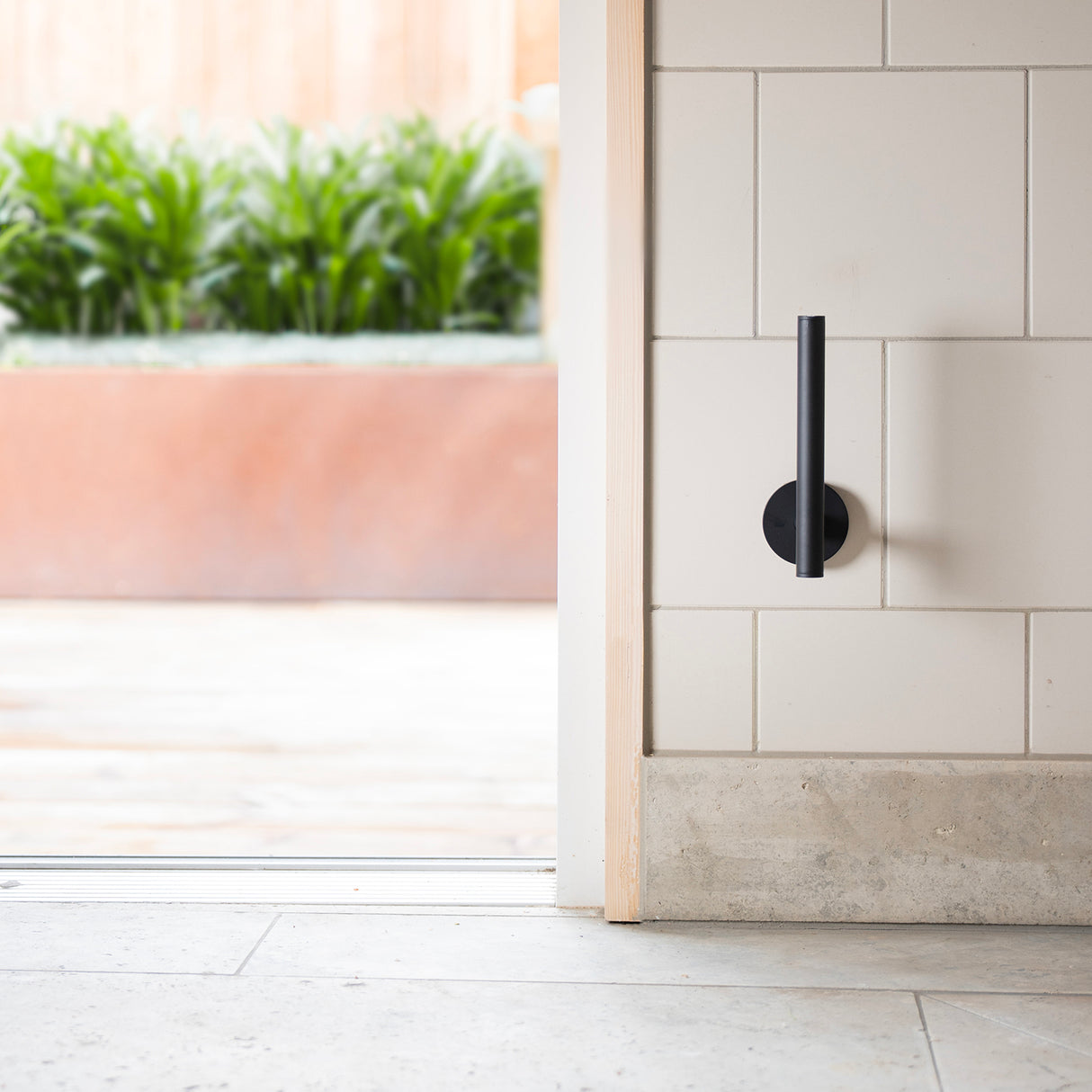 Smedbo Home Spare Toilet Roll Holder in Black lifestyle