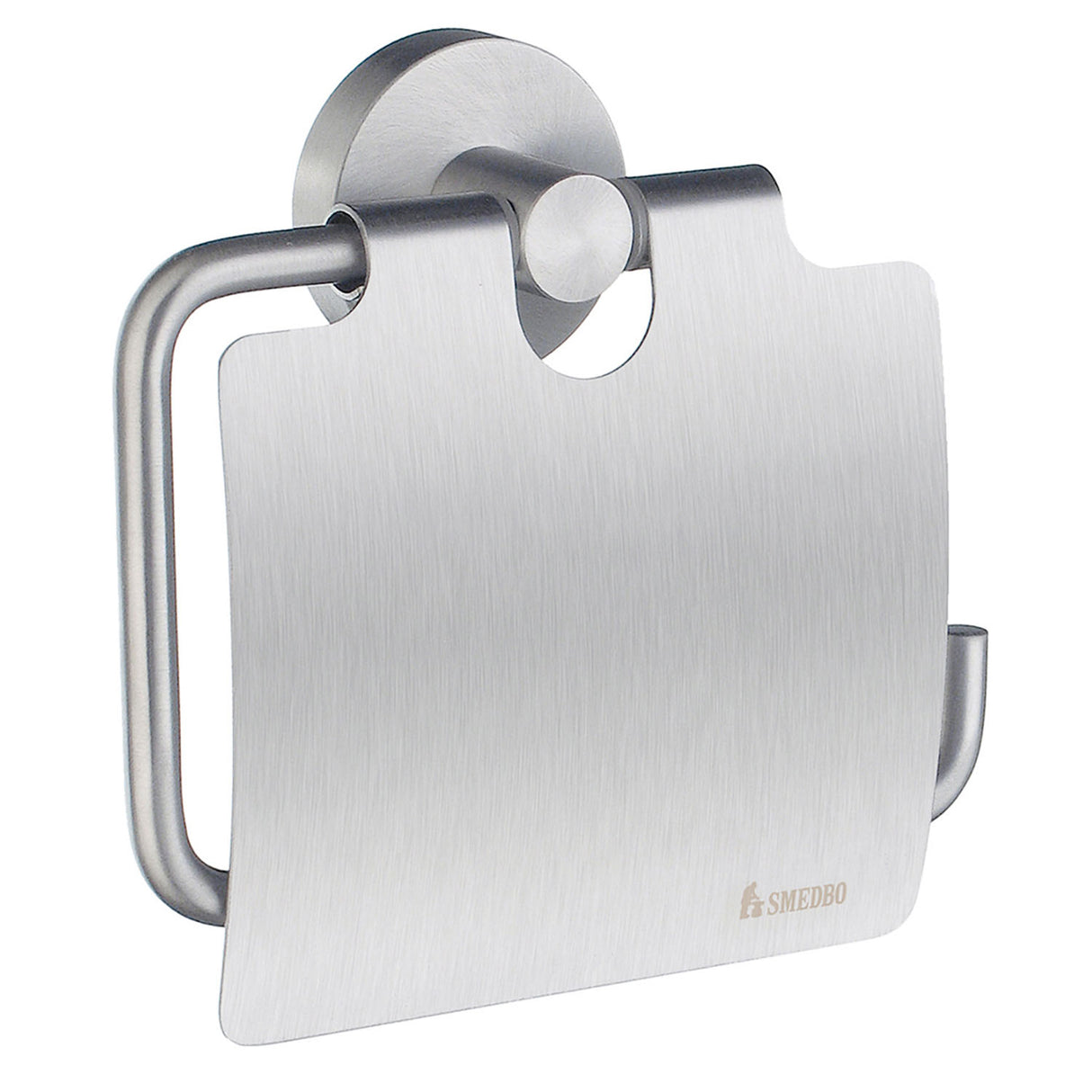 Smedbo Home Toilet Roll Holder with Cover in Brushed Chrome