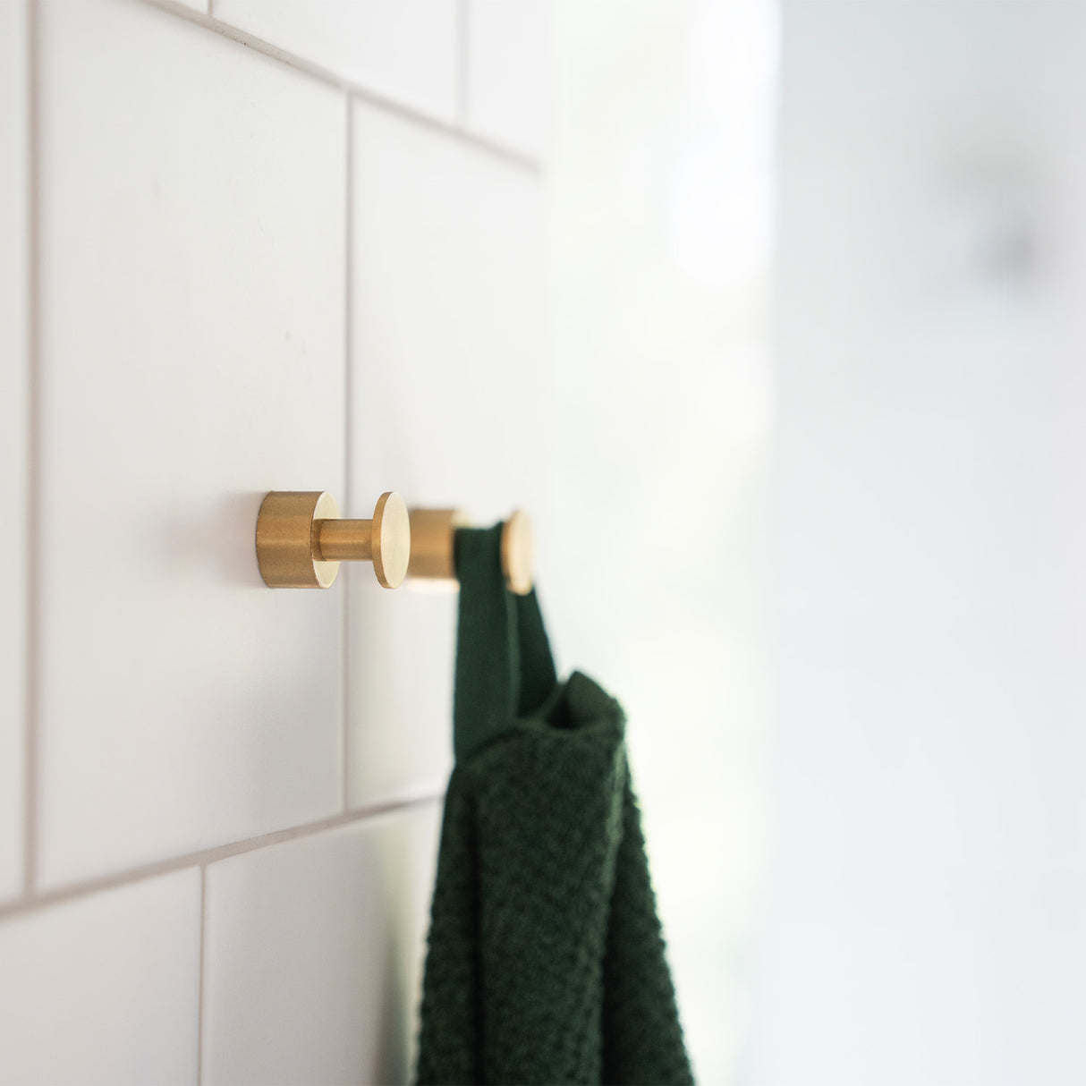 Smedbo Home Towel Hook Pair in Brushed Brass lifestyle
