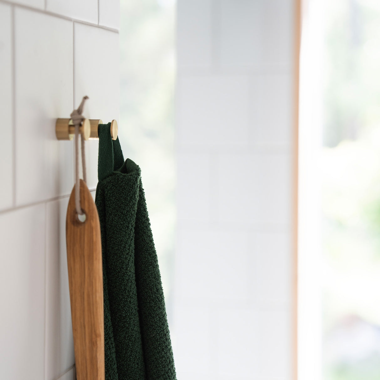 Smedbo Home Towel Hook Pair in Brushed Brass lifestyle 3