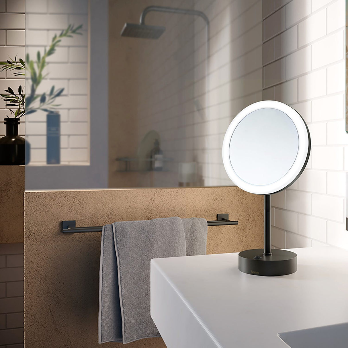 RB3464 Smedbo House Black Single Towel Rail Lifestyle