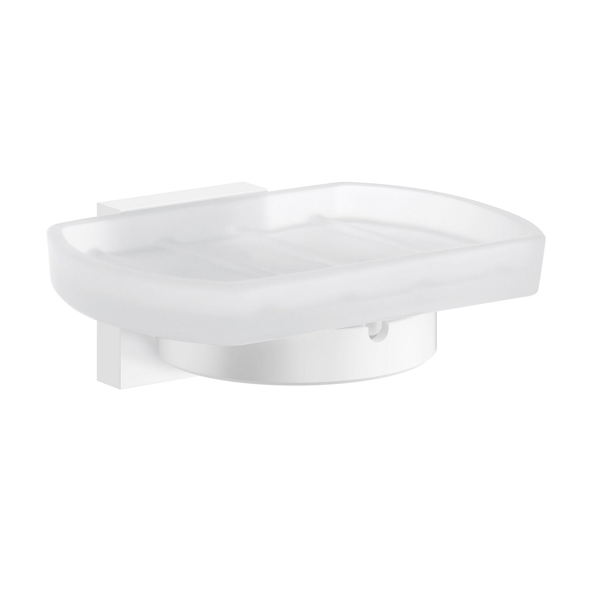 RX342 Smedbo House Glass Soap Dish and White Holder
