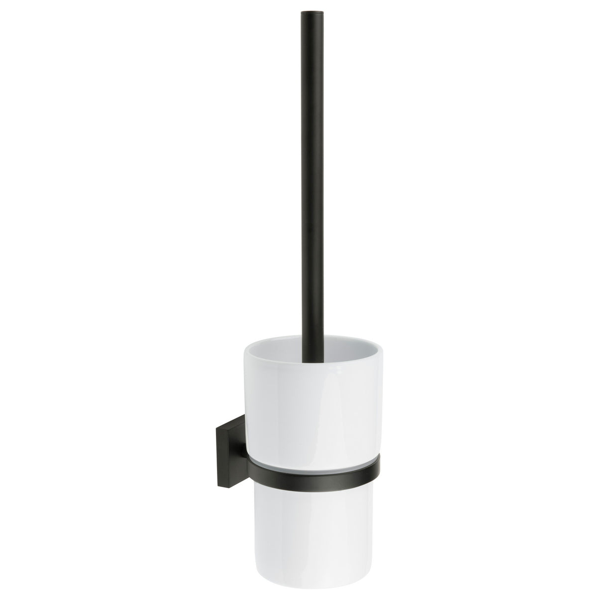 RB333P Smedbo House Matt Black Wall Mounted Toilet Brush and Holder