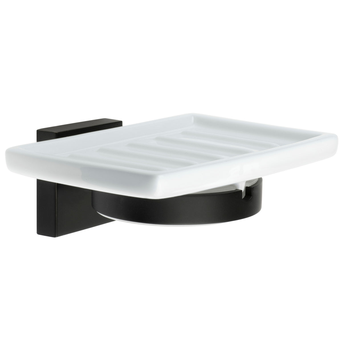 RB342P Smedbo House Porcelain Soap Dish and Black Holder