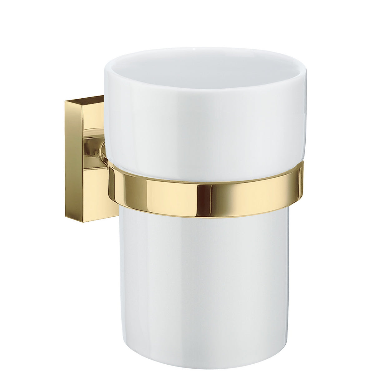 RV343P Smedbo House Porcelain Tumbler and Polished Brass Holder