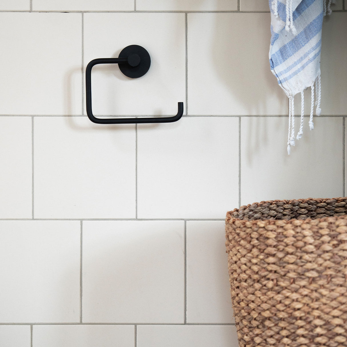 Smedbo House Toilet Roll Holder in Black lifestyle 2