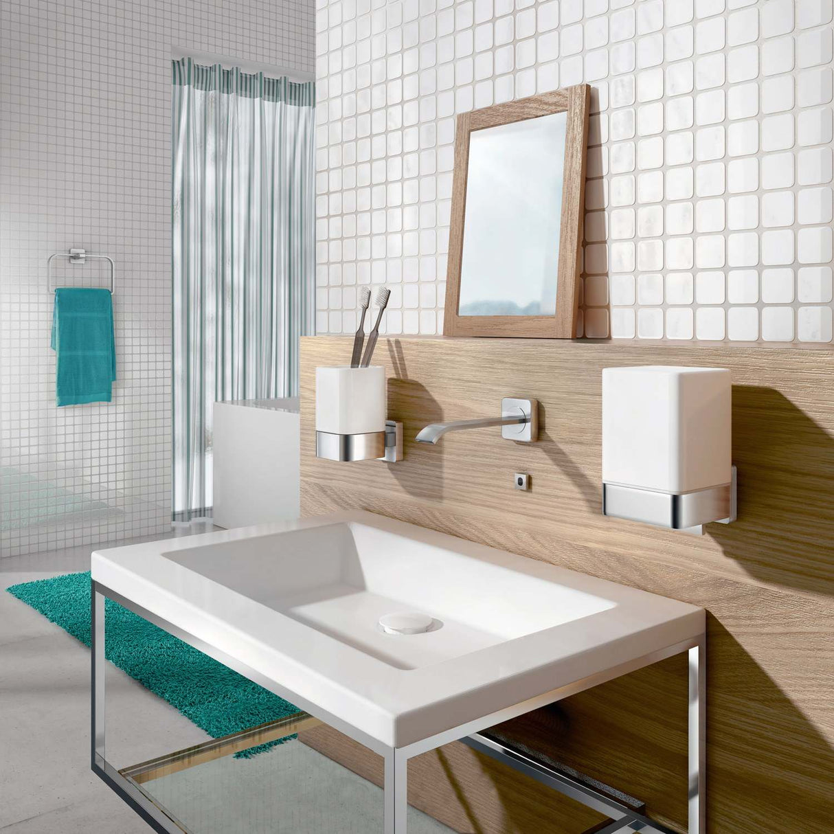 OK461P Smedbo Ice Chrome Wall Mounted Soap Dispenser Lifestyle