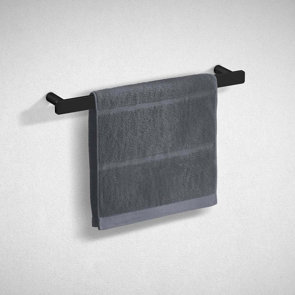 FB300 Smedbo Outline 400mm Matt Black Guest Towel Rail Horizontal Orientation