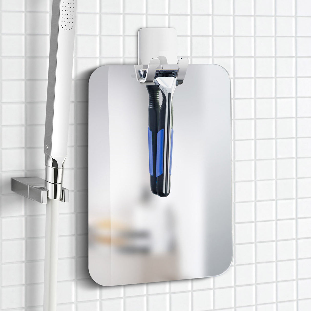 Smedbo Outline Lite Plastic Mirror in Chrome lifestyle 2