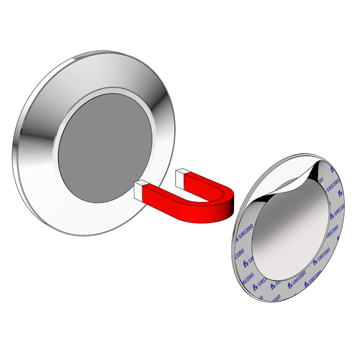 Smedbo Outline Magnetic Mirror in Polished Chrome magnetic