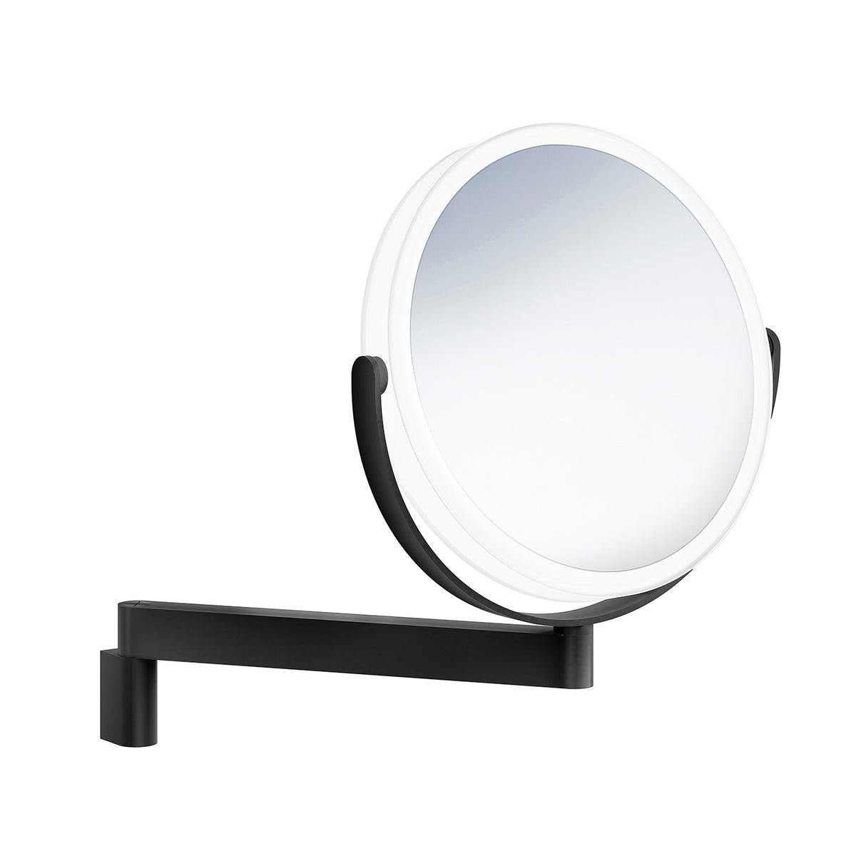 FB446 Smedbo Outline Matt Black LED Shaving and Makeup Mirror