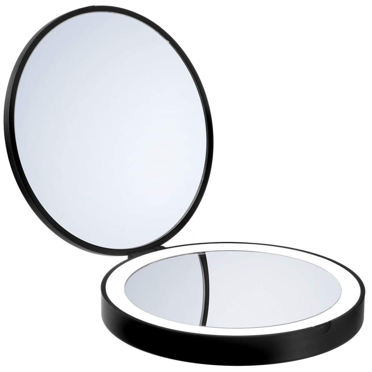 FB627 Smedbo Outline Matt Black LED Travel Mirror
