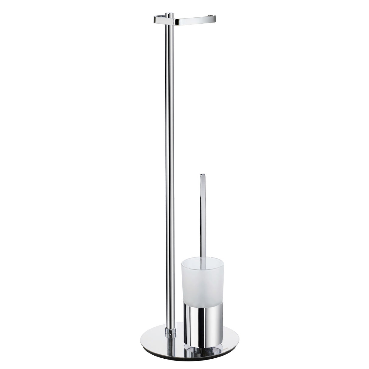 Smedbo Outline Toilet Roll Holder with Toilet Brush and Frosted Glass Container