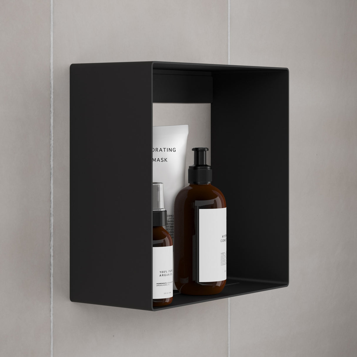 DB5021 Smedbo Sideline Black Cube Shower Shelf Lifestyle