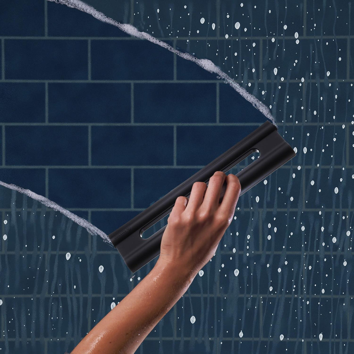 DB2145 Smedbo Sideline Black Easy Grip Shower Squeegee Lifestyle