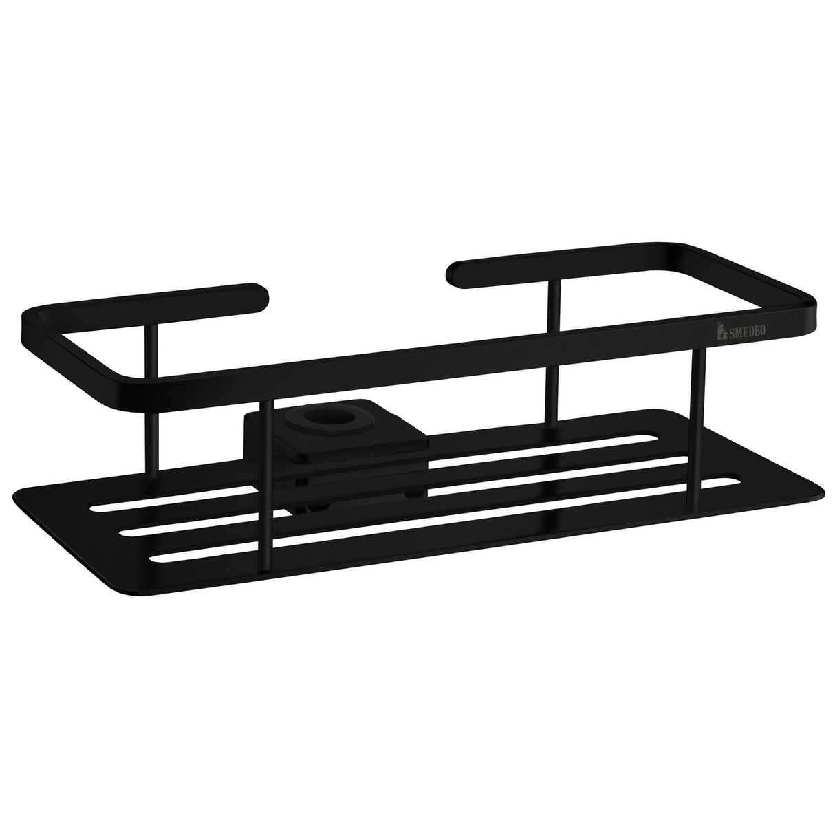 DB3006 Smedbo Sideline Black Shower Riser Rail Basket