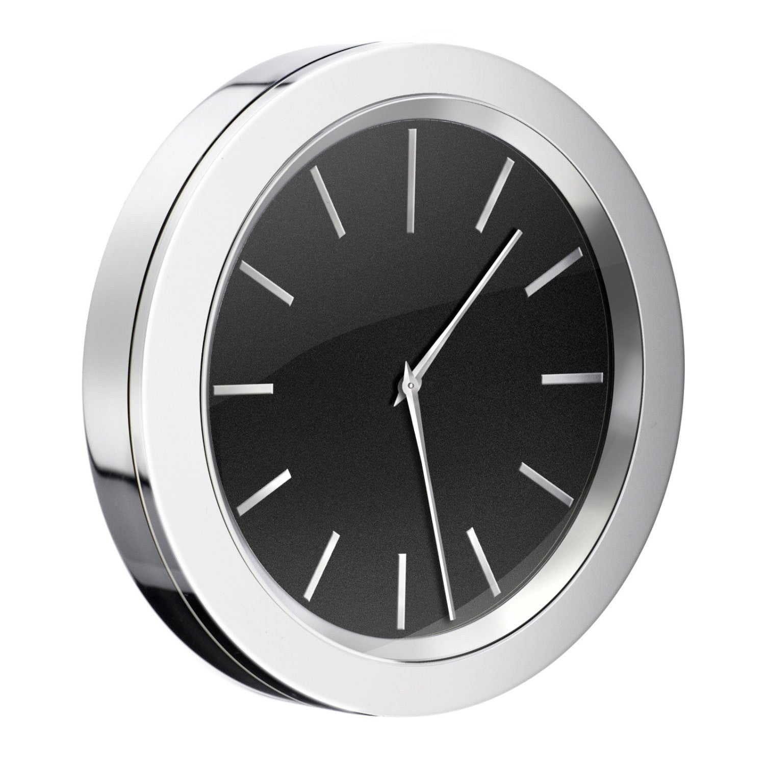YK380 Smedbo Time Self Adhesive Black Bathroom Clock
