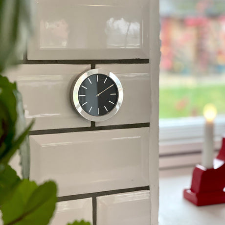 YK380 Smedbo Time Self Adhesive Black Bathroom Clock Lifestyle