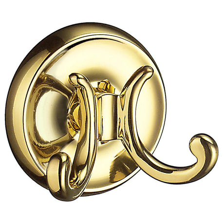 V256 Smedbo Villa Polished Brass Double Towel Hook
