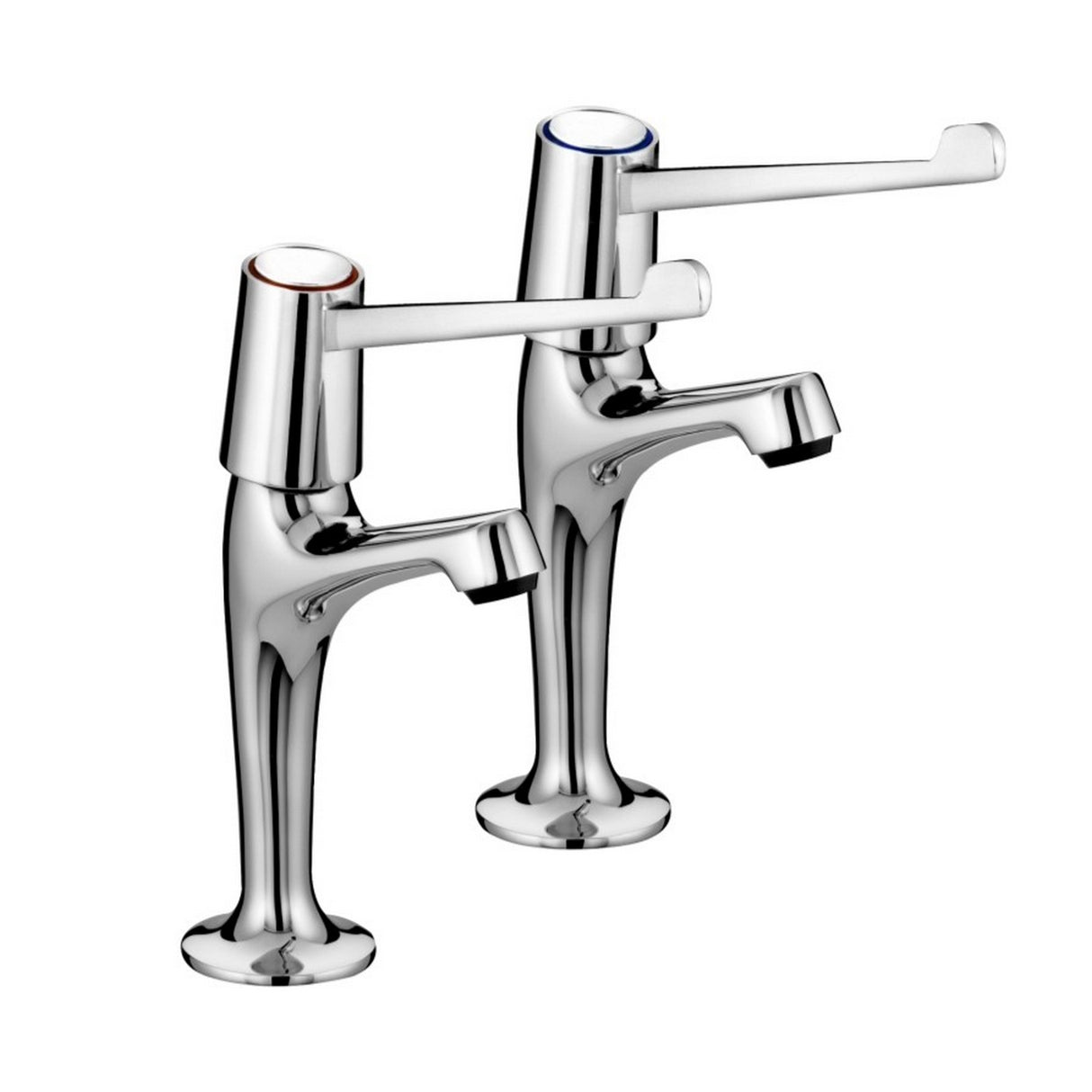 Bristan Value Lever High Neck Pillar Kitchen Taps with 6 Inch Handles