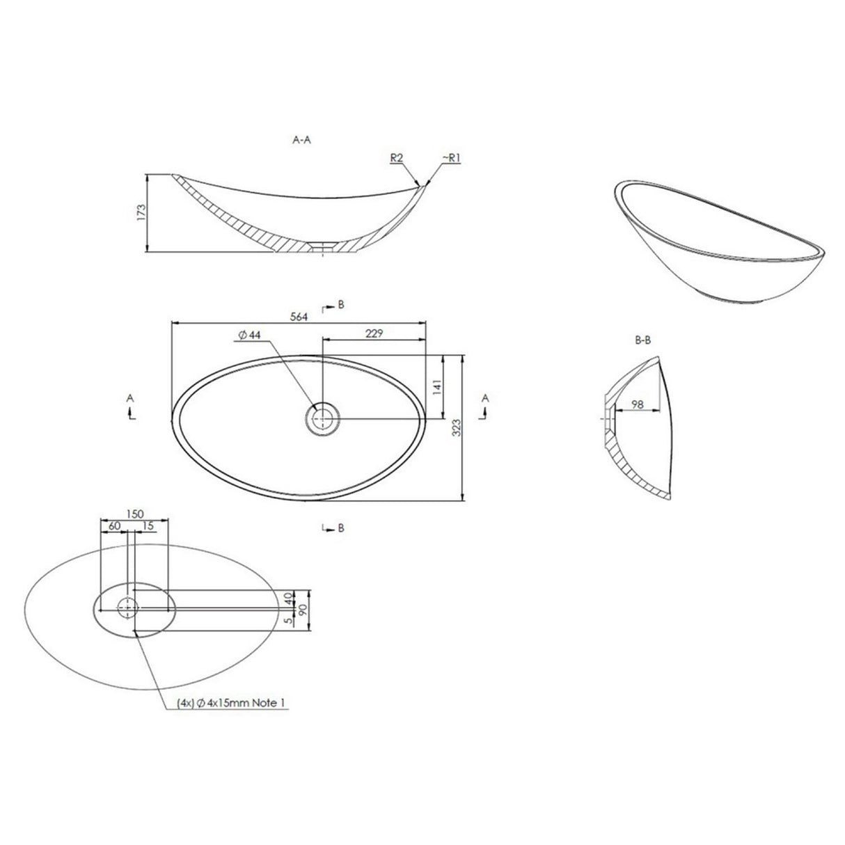 Ajax Elkington Countertop Basin