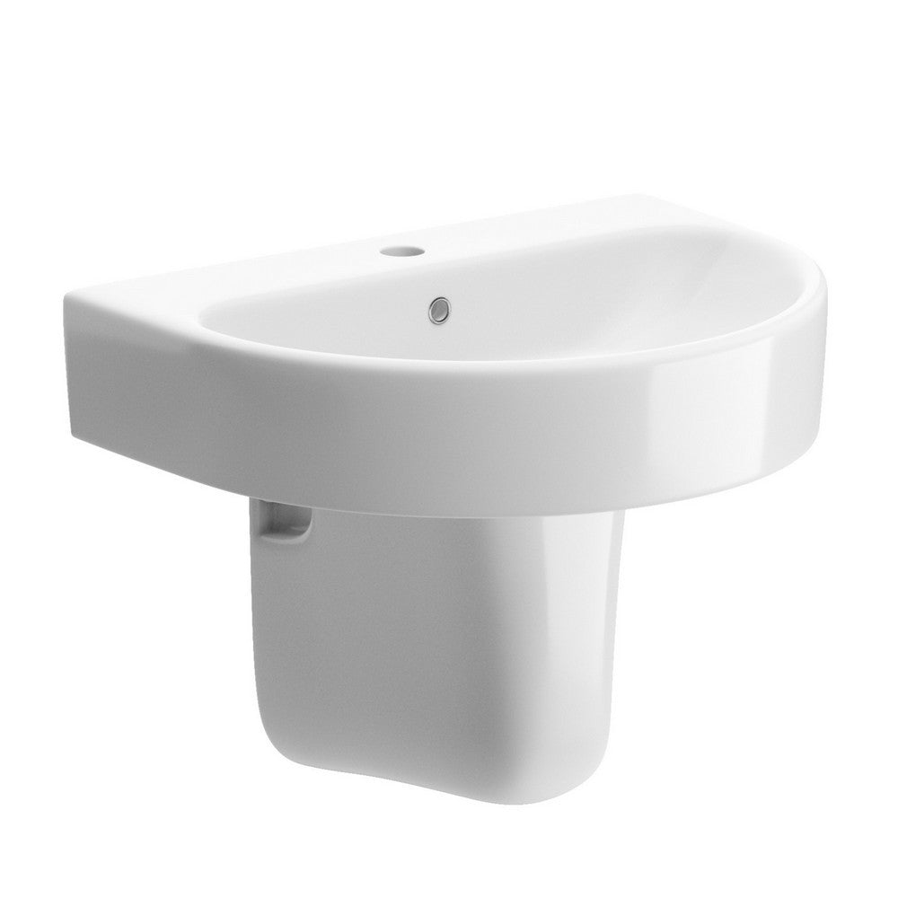 Ajax Caistor 1TH Basin with Semi Pedestal