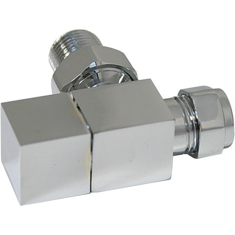 Ajax Squared Angled Radiator Valves in Chrome