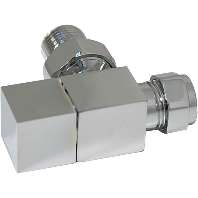 Ajax Squared Angled Radiator Valves in Chrome