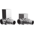 Ajax Squared Corner Radiator Valves in Chrome
