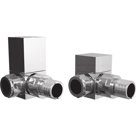 Ajax Squared Corner Radiator Valves in Chrome