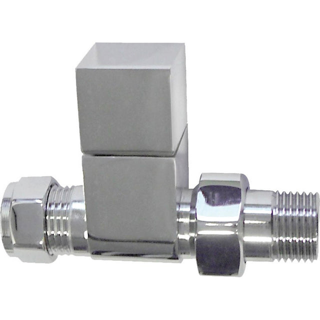 Ajax Square Straight Radiator Valves in Chrome
