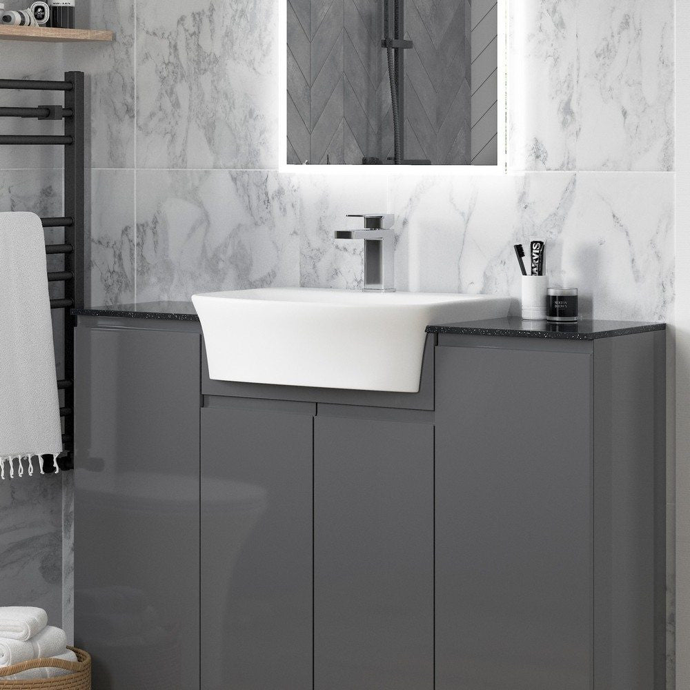 Ajax Donnington 1TH Semi Recessed Basin lifestyle