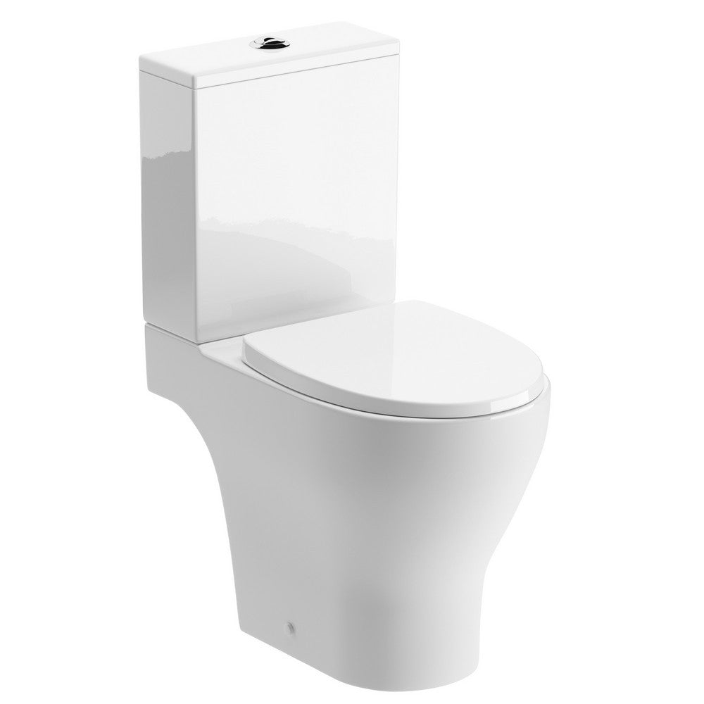 Ajax Maltby Rimless Short Projection Open Back Close Coupled WC with Seat