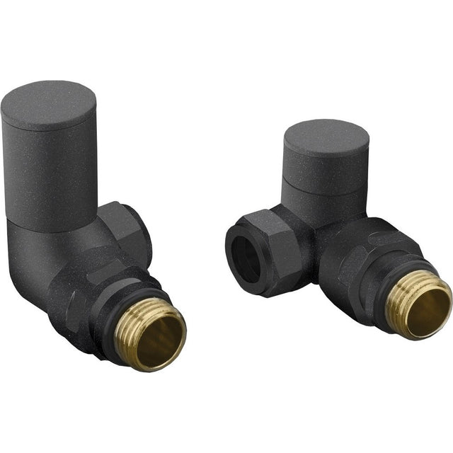 Ajax Patterned Corner Radiator Valves in Anthracite