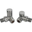 Ajax Patterned Corner Radiator Valves in Chrome