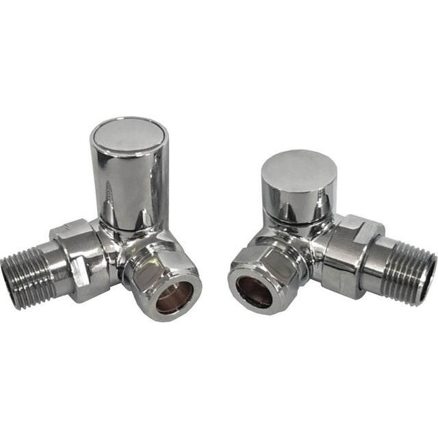 Ajax Patterned Corner Radiator Valves in Chrome
