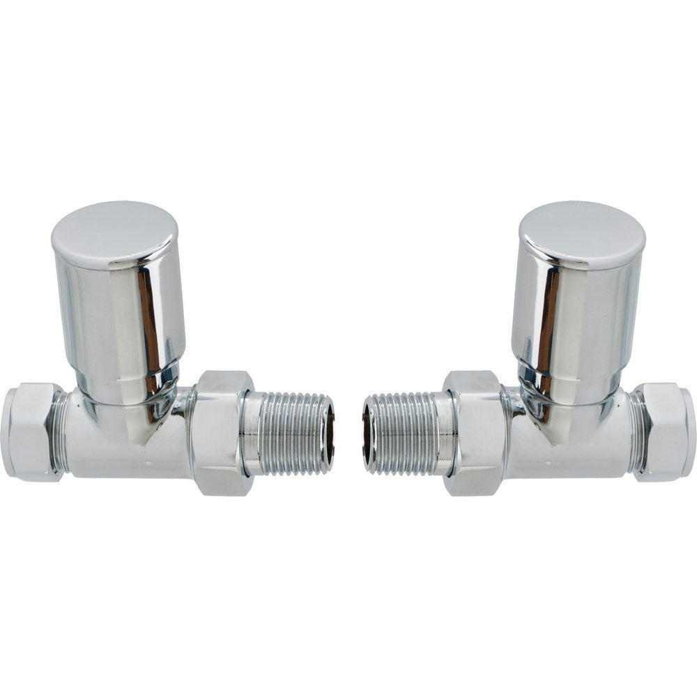 Ajax Patterned Straight Radiator Valves in Chrome