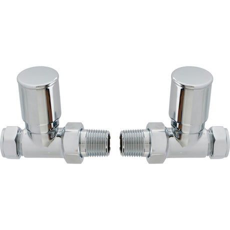 Ajax Patterned Straight Radiator Valves in Chrome
