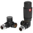 Ajax Round Corner Thermostatic Radiator Valves in Matt Black