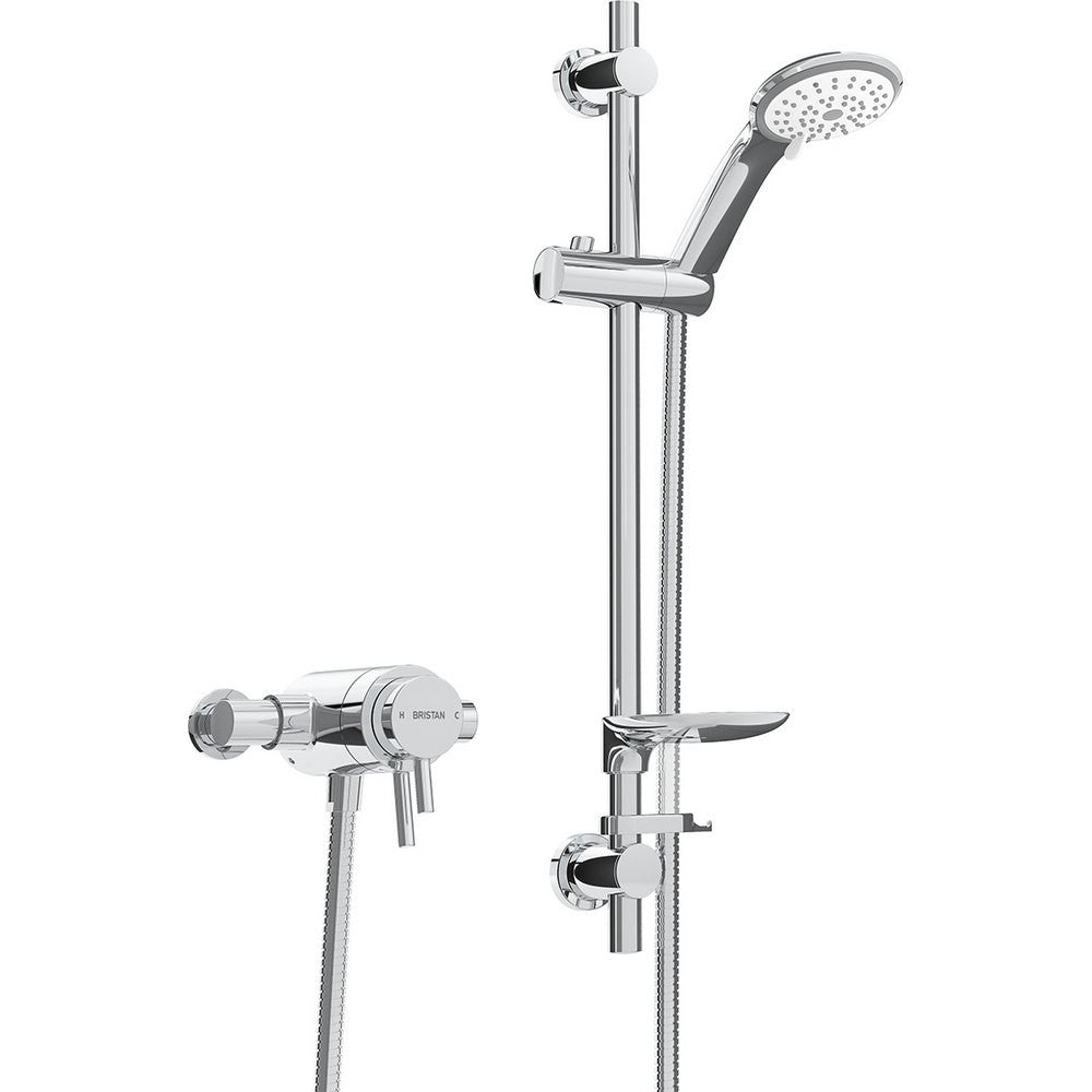 Bristan Prism Thermostatic Exposed Dual Control Shower with Adjustable Riser Kit