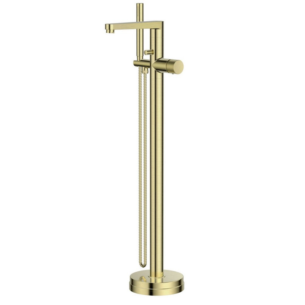 Scudo Koko Freestanding Bath Shower Mixer in Brushed Brass